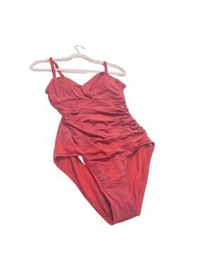 Women's Solid Red One Piece Bathing Suit Swimsuit - Size 12 (M)- ⭐️READ⭐️